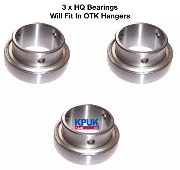 OTK Axle Bearing High Quality Set of THREE Chamfered Edges New Kart Parts UK