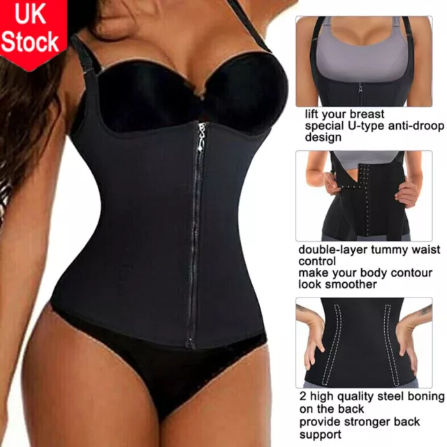 Women's Waist Trainer Sweat Sauna Vest Body Shaper Tummy Slimming Corset Gym UK