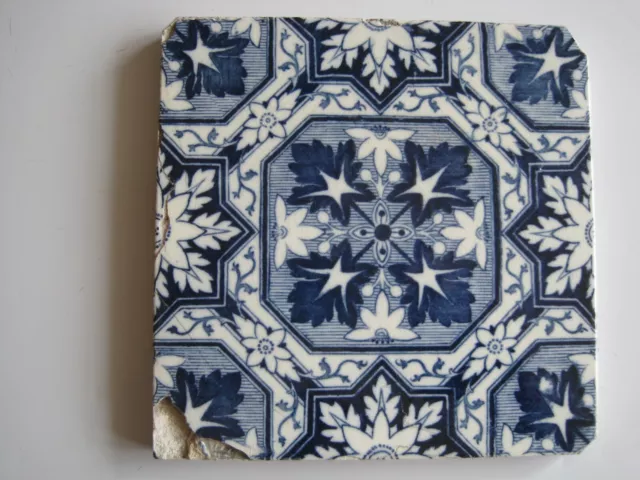 Antique Cleveland Tile Co.? Transfer Print Aesthetic Foliate Wall Tile- C1900-05