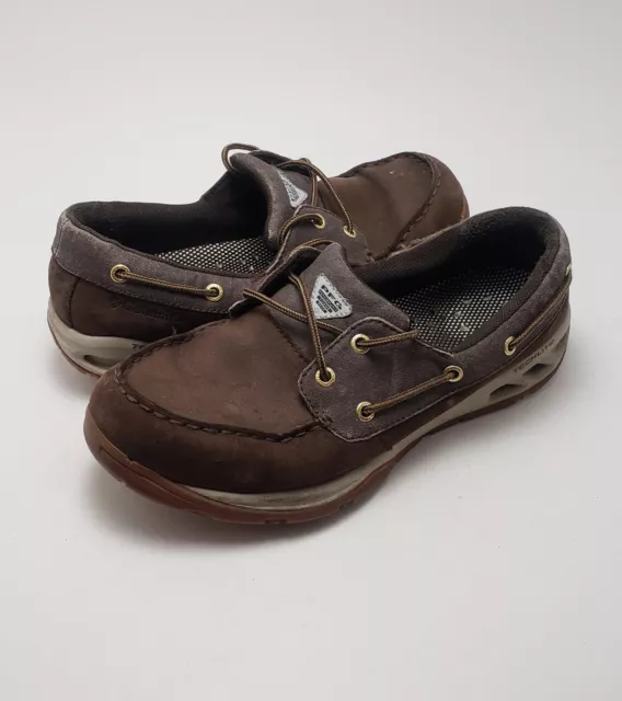 MENS COLUMBIA PFG Boatdrainer Fly Boat Shoes Brown BM2664-231 Size