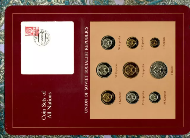Coin Sets of All Nations USSR Russia UNC w/card 1978 but 50,10,5 Kopecks 1979