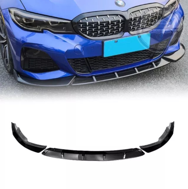 BMW 3 Series G20 G21 Gloss black Front Splitter Spoiler Lip M Sport Kit 2018+ UK