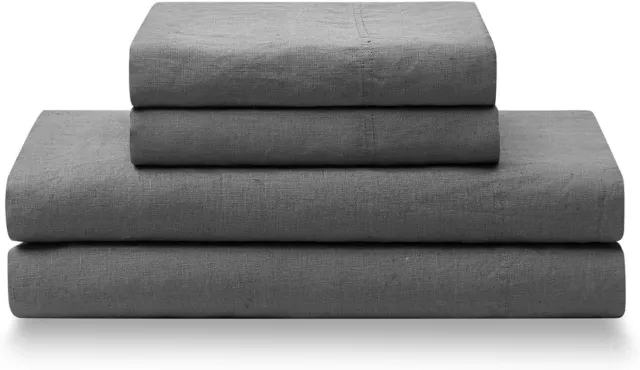 YNM French Linen Sheet Set - Cozy, Skin-Friendly, and Eco-Friendly Pure French