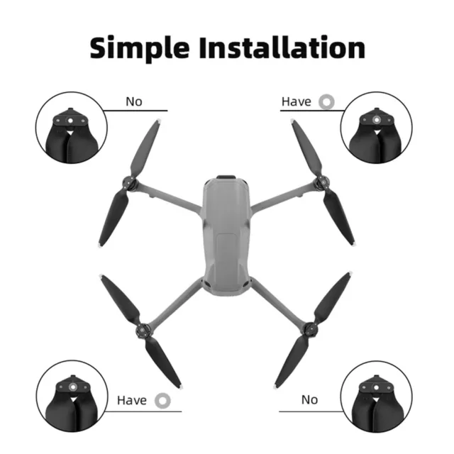 Propeller Quick Release Drone Blade Props for DJI AIR 3 (Silver edge 2 pairs) 3