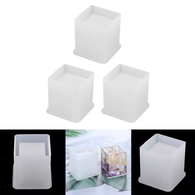 3 Harz Casting Mould Sqaure DIY Silikonform für Epoxidharz Pinsel Topfform