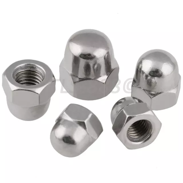 M3 M4 M5 M6 M8 M10 M12 Acorn Cap Dome Nuts to Fit Metric Bolts -SUS201 Stainless