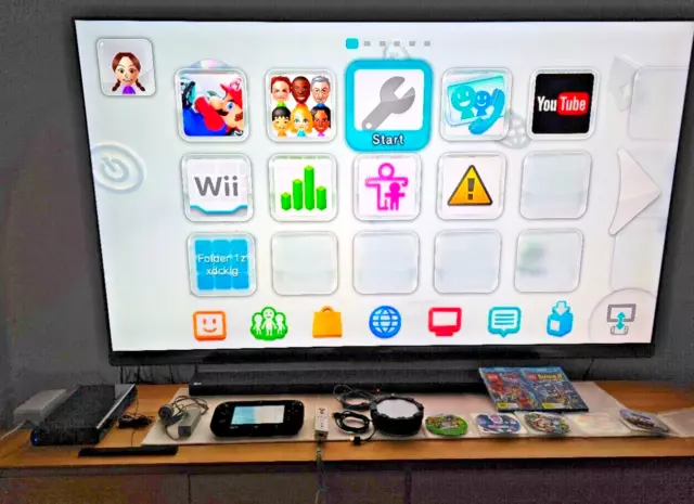 Nintendo Wii U Black 32GB Game Console 7 Games 2 Controllers SkyLanders Portal