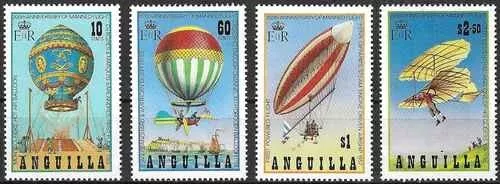 Timbres Avion Ballon Montgolfière Dirigeable Anguilla 496/499 ** (70639EL)