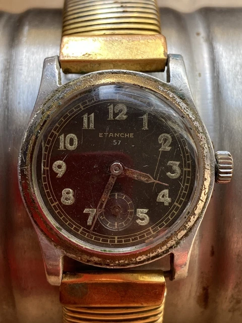 Montre De Poche Militaire Vintage Minerva Allemande WW2 - état D'origine Excellent