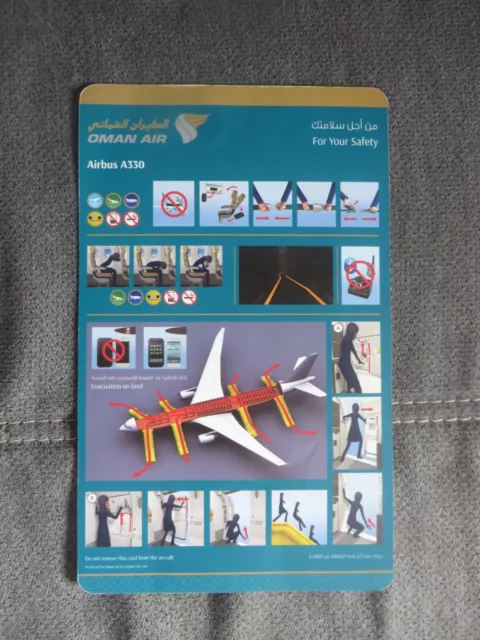 Safetycard -Sicherheitskarte - Oman Air - Airbus A330-200/300