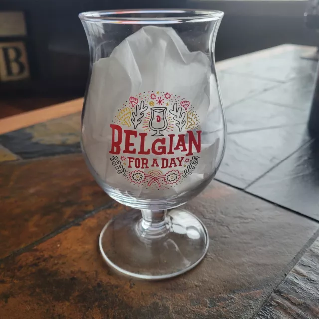 Rare Duvel Collectible Beer Tulip Glass Belgian For A Day