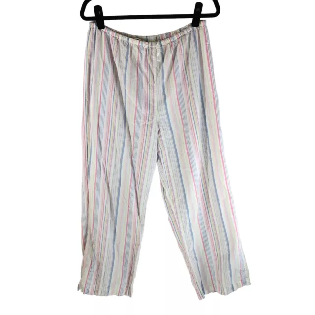 Eddie Bauer Sleepwear Womens Pajama Lounge Pants Cotton Colorful Striped White M