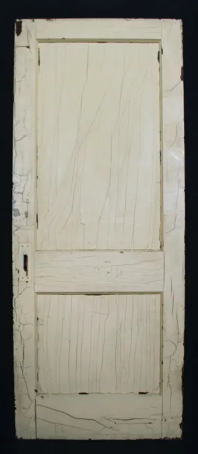 32"x79" Antique Vintage Arts Crafts Interior Solid Wood Door Flat Recessed Panel
