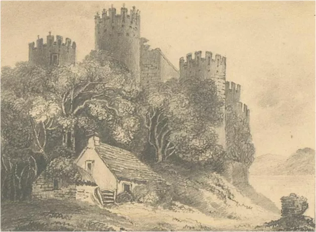 John Hippisley - Miniature En Graphite Du Début Du Xixe Siècle, Château De Co...