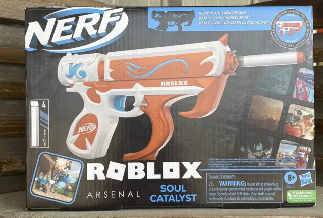 Nerf Roblox Arsenal Soul Catalyst Glow-in-the-Dark Dart Blaster GUN W/VIRTU  CODE