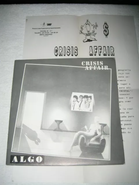 Crisis Affair Algo Synth Pop Rare Spanish "Promo" Issue With Sheet 7"