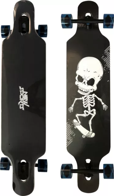 New Sports Longboard Skull, Länge 104 cm, ABEC 9