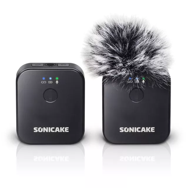 SONICAKE Wireless Lavalier Microphone System for iPhone & Android Phone/DSLR Cam