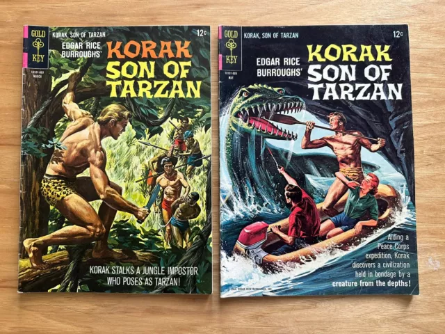 Korak, Son of Tarzan #12 (1966) & #8 (1965) Gold Key Comics