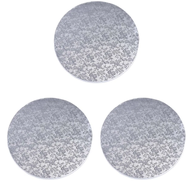 3 piezas 12 pulgadas tabla redonda para presentar pastel decorado en movimiento