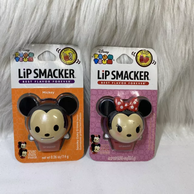 Disney• TSUM TSUM Lip Smacker Mickey/Minnie Mouse Strawberry/ S’more Flavors NEW