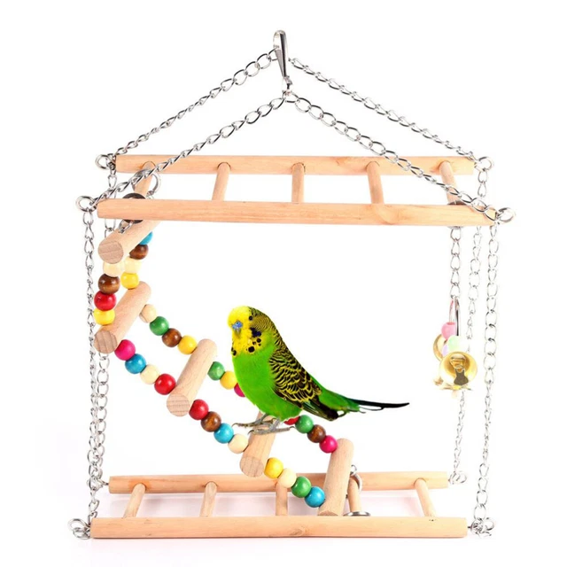Birds Toys Bird Toy Bird Playground Pappagallo Piccolo Swing Bambù