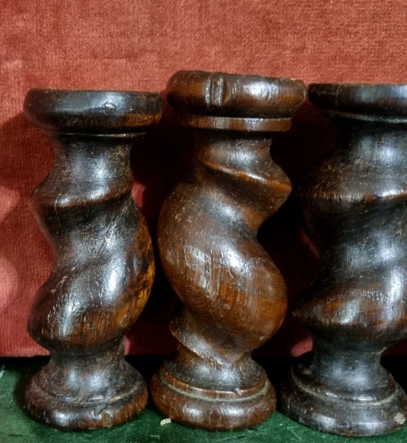 6 Barley twist turned spindle Column Antique french oak architectural salvage 4" 6