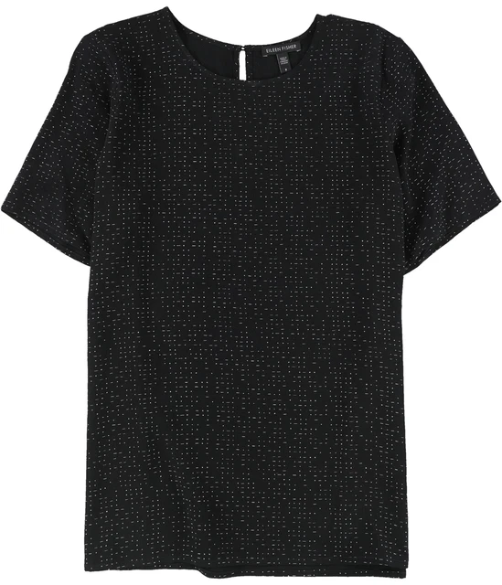 Eileen Fisher Damen Kastenförmig Pullover Bluse, Schwarz, 8