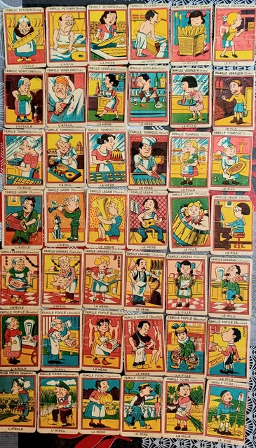ANCIEN JEU DE cartes des 7 familles thème métiers EUR 65,00 - FR
