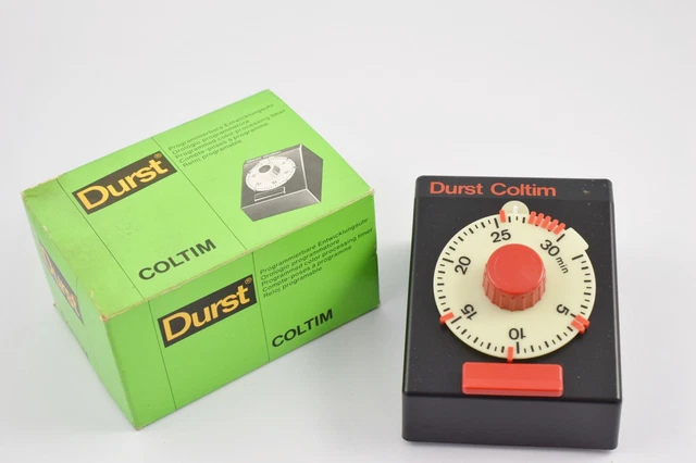 Temporizador mecánico de cuarto oscuro Durst Coltim 30 minutos en caja + instrucciones. Probado #W40-1