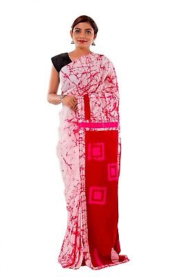 Cravatta Tintura Designer Sari Cotone Batik Stampa Bollywood Indian Tradizionale