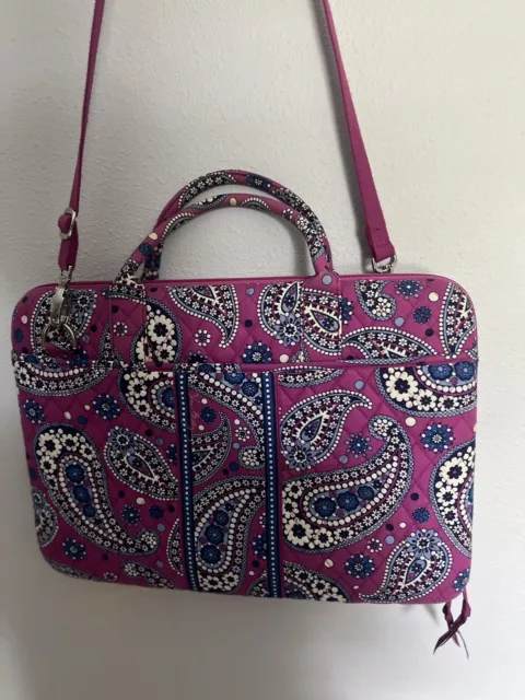 Vera Bradley 17" Boysenberry Quilted HARD CASE Computer Laptop Purse Bag Vera Bradley 17" Boysenberry Quilted HARD CASE Computer Laptop Purse Bag