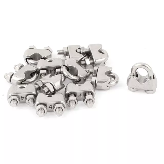 Câble D'Acier Attaches 4mm 0.4Cm Acier Inoxydable Serre-Câble 12 Pièces