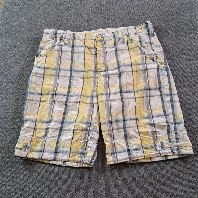 Jetlag Shorts Mens Organic Sanforized Button Fly Size 42 Plaid