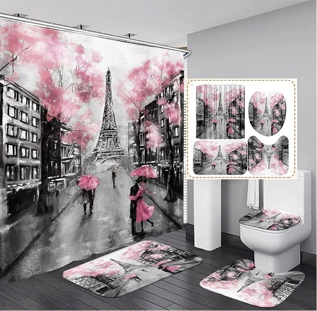 Paris Eiffel Tower Bathroom Sets, Shower Curtain Sets
