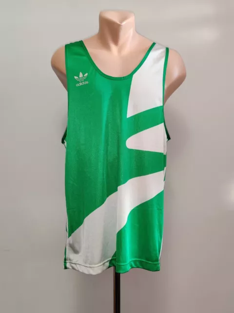 Vintage Vest Training Adidas Green Running Singlet Jersey Sleeveless 90s Morocco