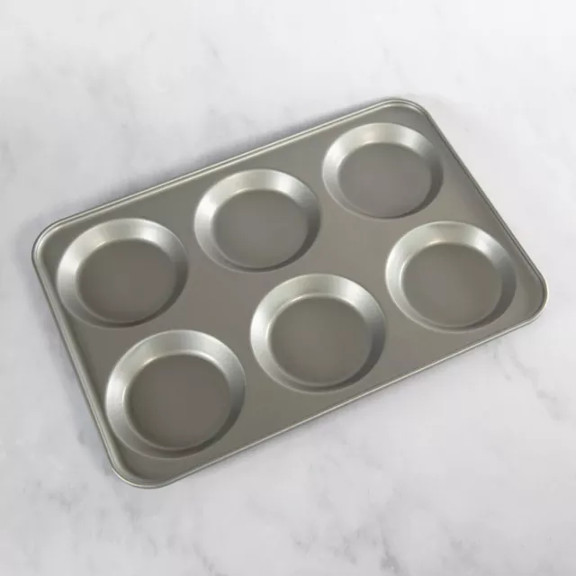 Set of 2 Large 36cm Non Stick Yorkshire Pudding Trays 6 Cup Oven Tins Bun Sheet