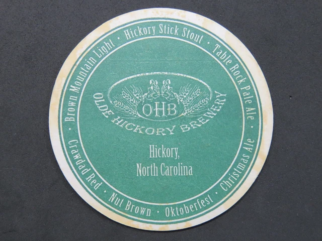 Beer Coaster ~ OLDE HICKORY Brewery Christmas Ale, Oktoberfest ~ NORTH CAROLINA