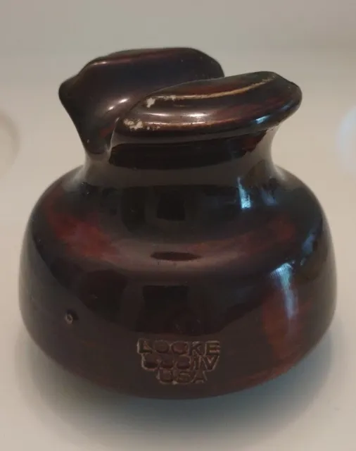 Vintage Locke USA Brown Porcelain Ceramic Power Line Insulator Railroad 8881V