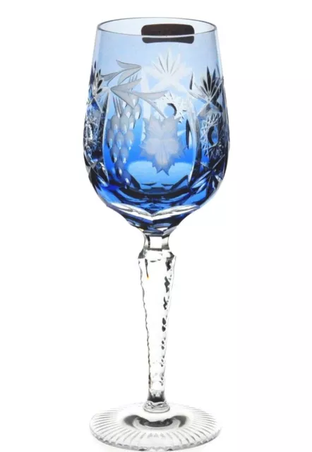 Nachtmann Traube White Wine Aqua Blue Cut to Clear Crystal Goblet New No Box