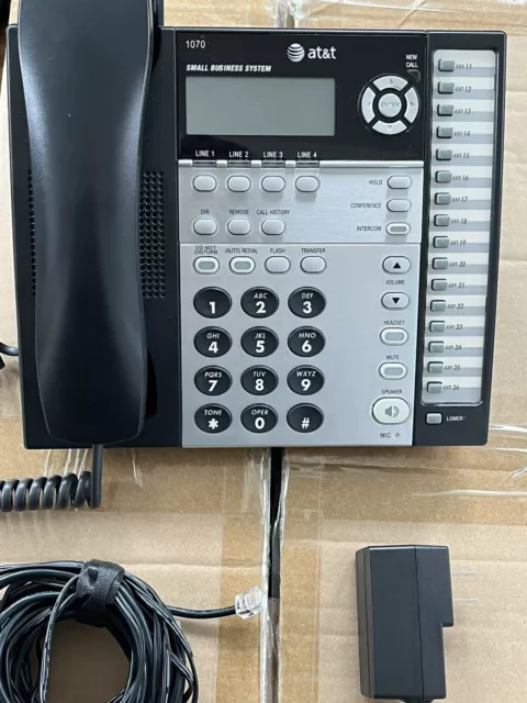 AT&T 1070 4-Line Phone Small Business System  w/ Adapter Fast Free Shipping