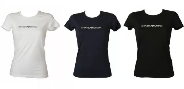 T-shirt donna EMPORIO ARMANI manica corta girocollo maglietta elasticizzata  art