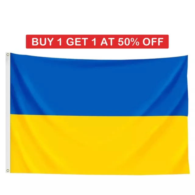 Ukraine Flag Large Ukrainian Sporting Events 5x3FT Banners Football Fan Support