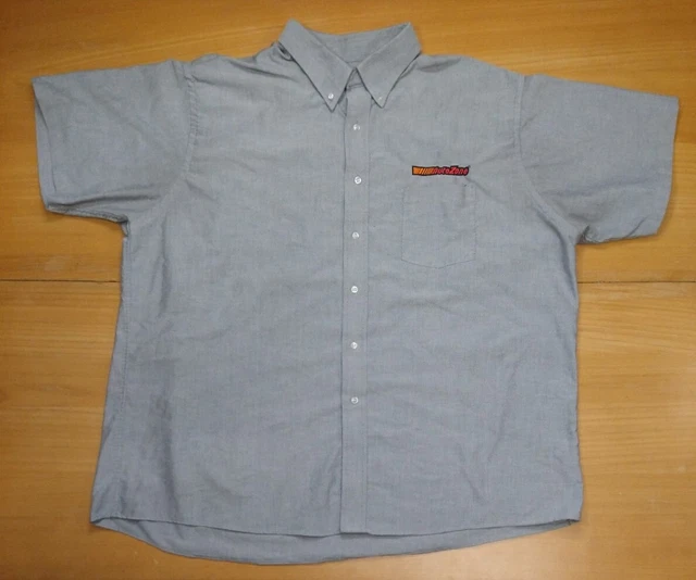 AUTOZONE EMPLOYEE WORK Shirt Mens 2XL Grey Van Heusen Oxford Button