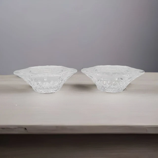 Waterford Matching Pair Of Tea Light Votive Candle Holders Set