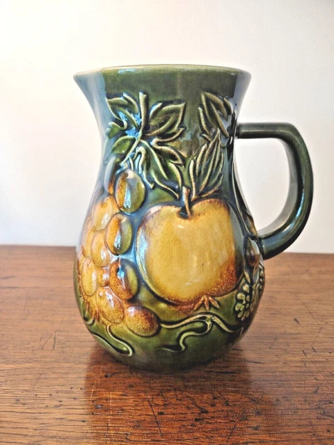 Scheurich Pitcher 419-18 Vintage West German Pottery Fruit Glazed Jug 1970s