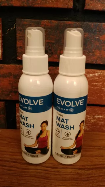 Lot of 2 - Evolve by GAIAM Yoga Mat Wash Spray 4 fl oz each