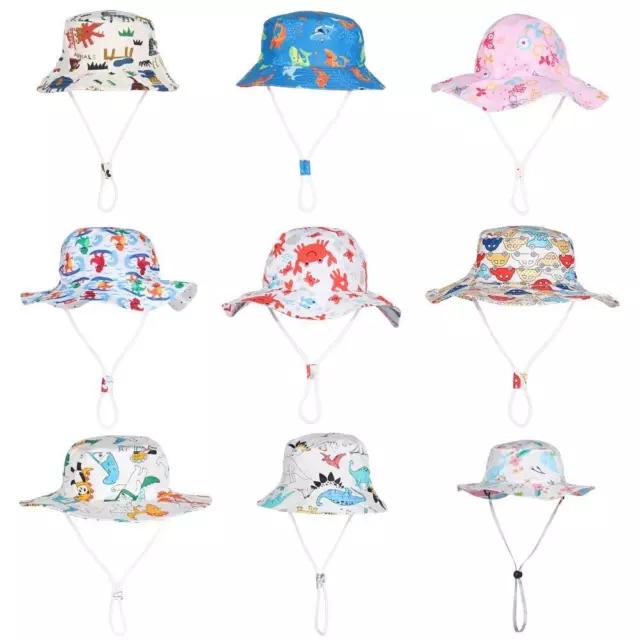 Infant Cartoon Floral Beach Cap Bucket Hat Baby Sun Hat UV Protection