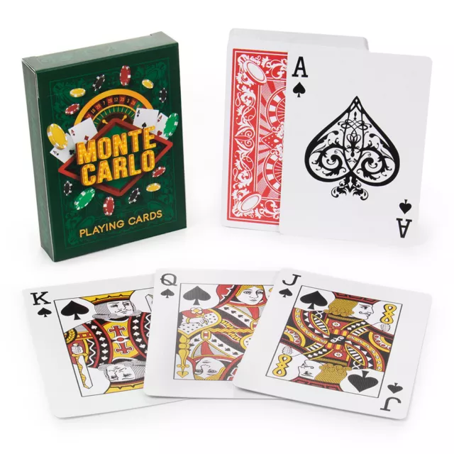 Monte Carlo Poker Playing Cards - Poker Size - Regular Index - 1 Deck