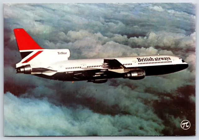 Airplane Postcard British Airways Airlines Lockheed L-1011 Tristar In Flight EB2